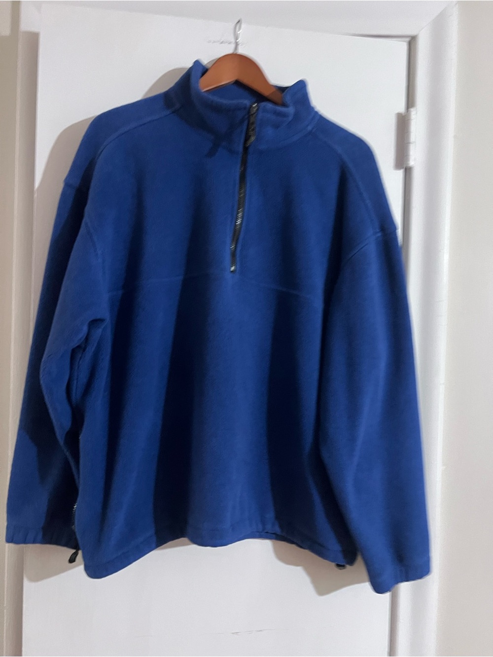 Eddie Bauer Men's Quarter-Zip Fleece Pullover - Blue in Large